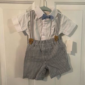 Shirt, Shorts, Tie, Suspenders Set - 6M - NWT
